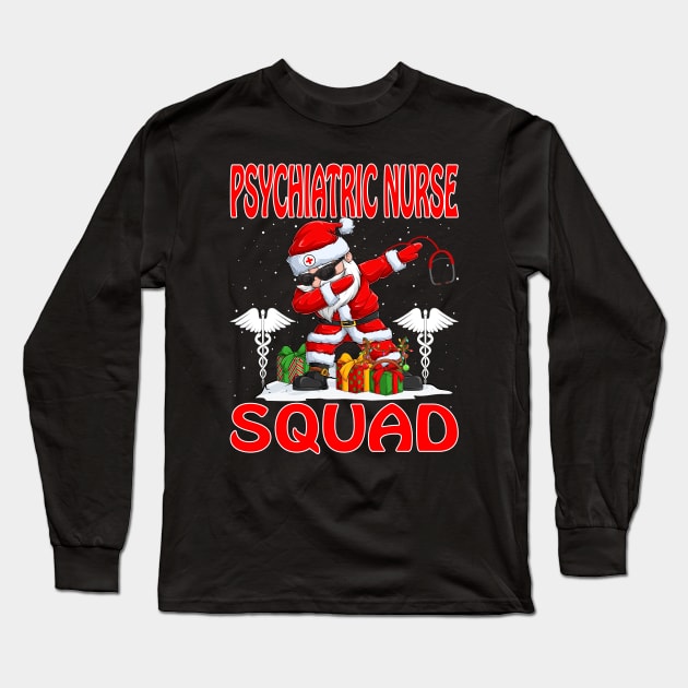 Christmas Psychiatric Nurse Squad Reindeer Pajama Dabing Santa Long Sleeve T-Shirt by intelus